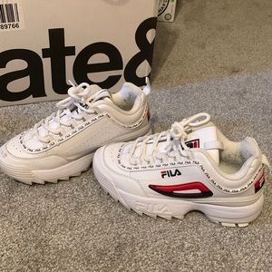White Fila disruptors